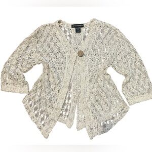 Cream Knit Cardigan Boho Vintage 
Cardigan Sz PS